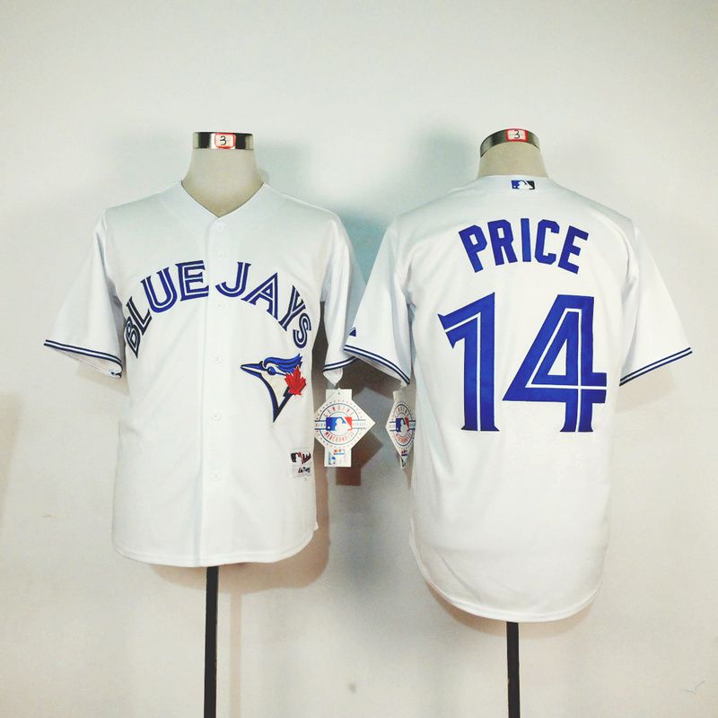 Men Toronto Blue Jays 14 Price White MLB Jerseys